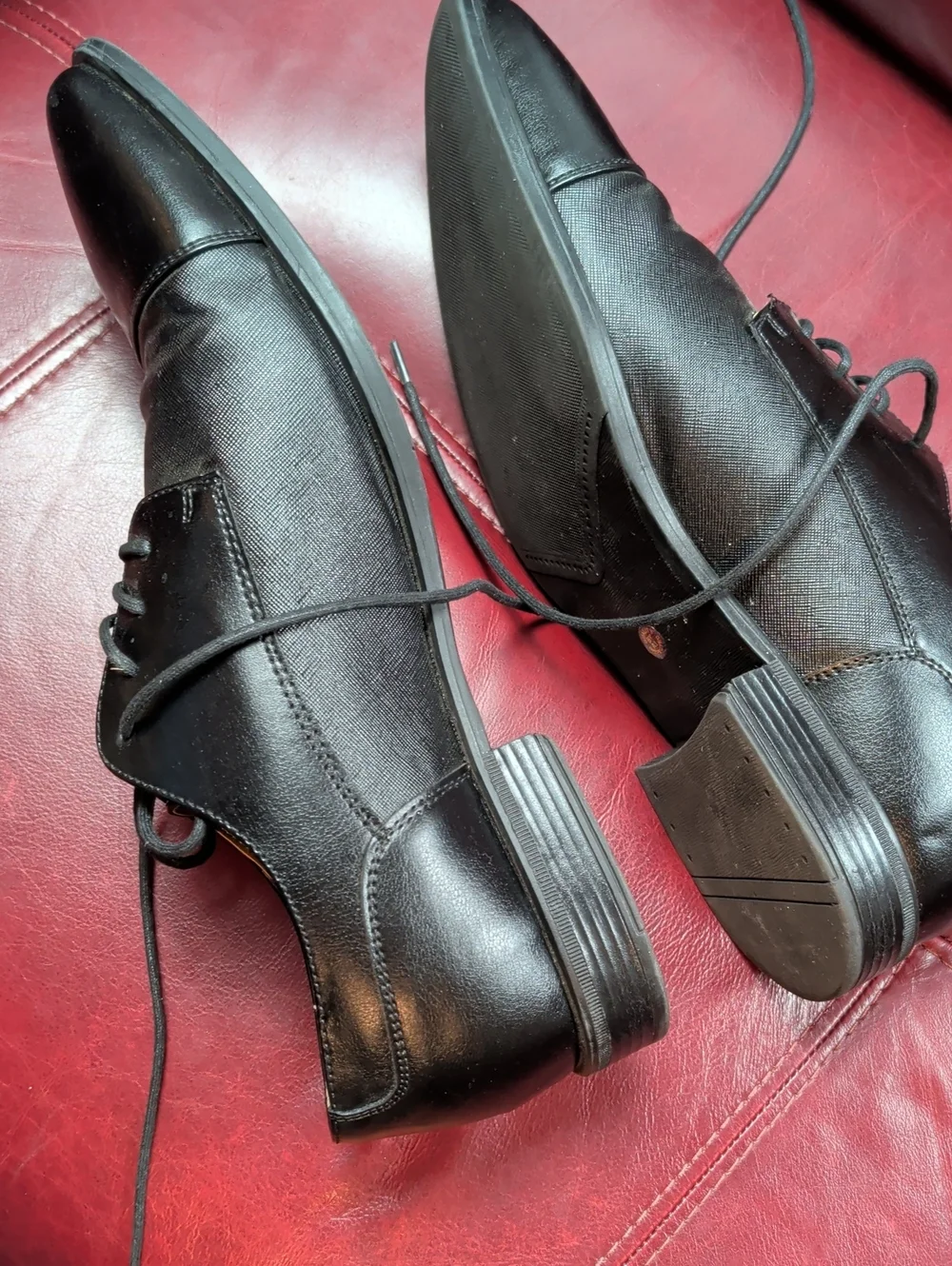 jf j.ferrar Black Cap-Toe Lace-Up Oxfords Men's Dress Shoes Size 11 W